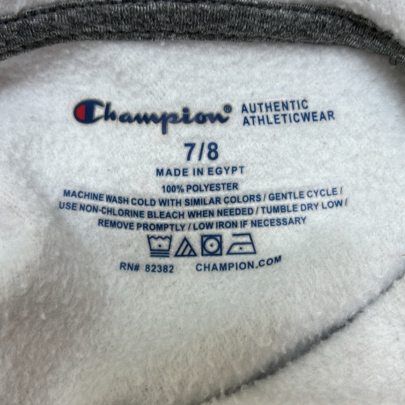 Gray Champion sweatsuit set hoodie and elastic waist pants w/ pockets size 7/8 - Picture 4 of 5